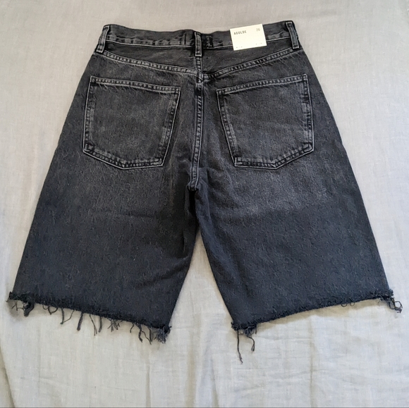 Agolde 90s Mid Rise Loose Jean Shorts Fallen Black - Picture 6 of 12